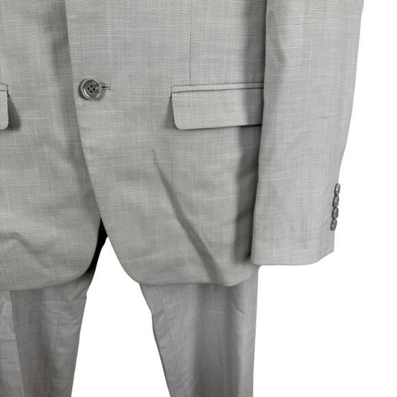 Louis Philippe Mens Gray 3 Piece Stretch Suit Pants Vest Set 2 Button sz 40 - Picture 6 of 16
